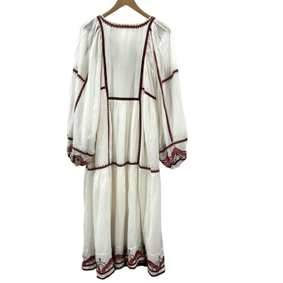 New FREE PEOPLE Sweet Escape Midi Dress $198 MEDIUM Ivory Boho Embroidered - Picture 6 of 9
